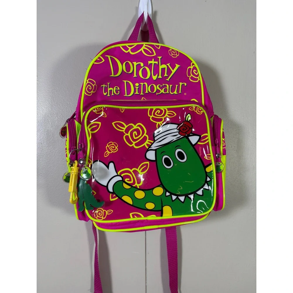 The Wiggles Dorothy the Dinosaur Backpack Pink Vtg Y2K 2004 Nostalgia whimsical